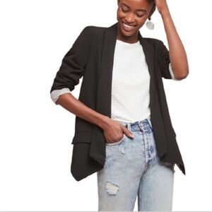 Anthropologie Cartonnier Open Front Blazer Jacket | Black | XS